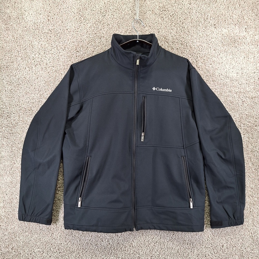Columbia Jacket Mens Large Black Ascender Softshell Gorpcore Hiking